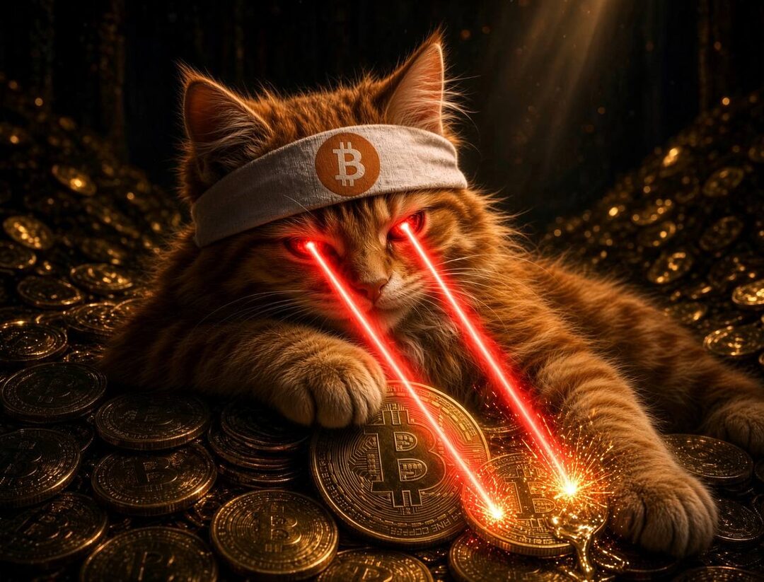 Buy The Cat meme — laser-eyes cats in the alley